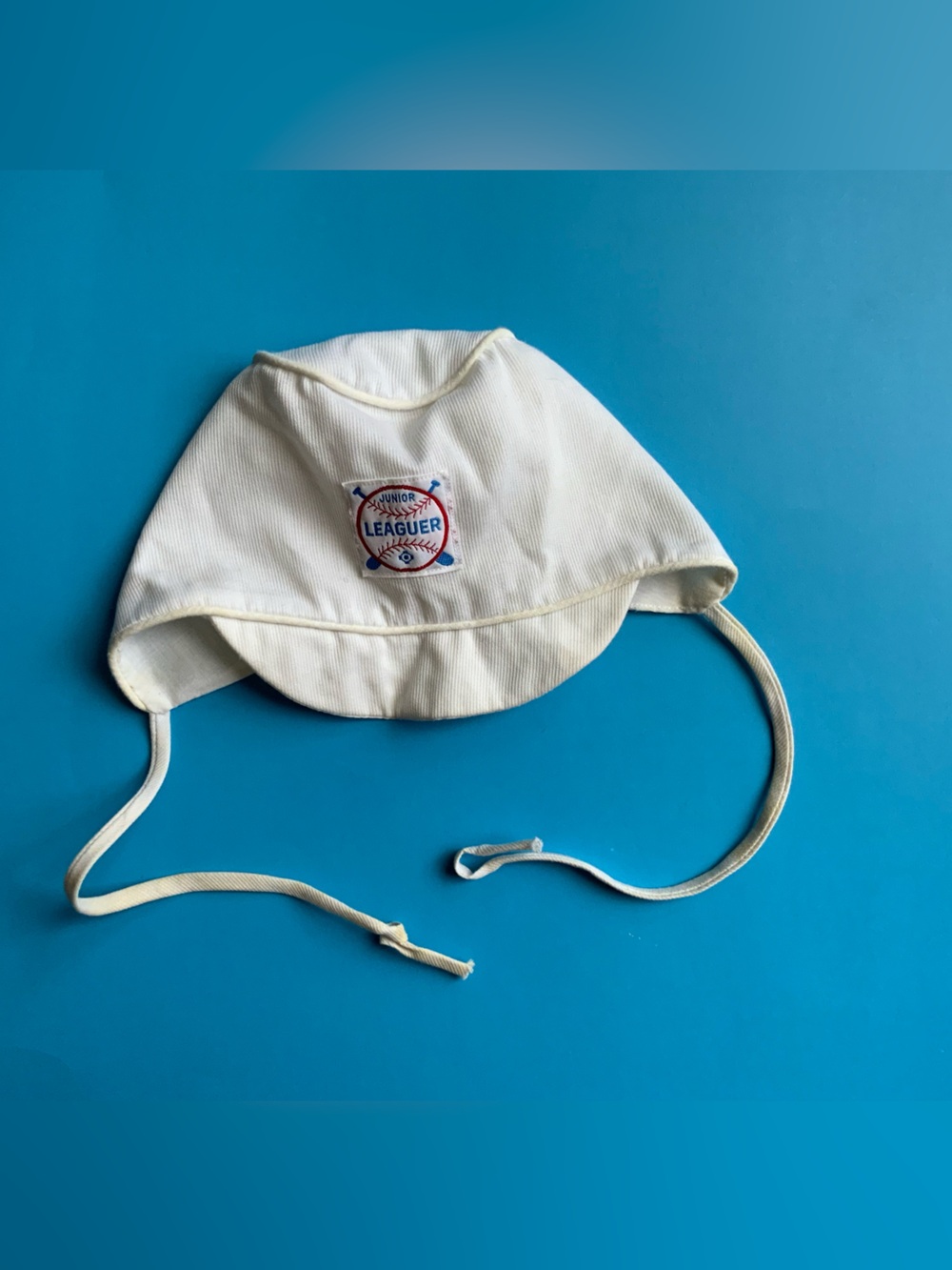 Vintage 70s Junior Leaguer Cream Kids Hat/ Bonnet